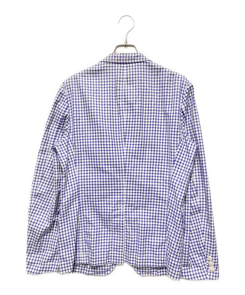 COMME des GARCONS HOMME（コムデギャルソン オム）COMME des GARCONS HOMME (コムデギャルソン オム) チェックテーラードジャケット ブルー×ホワイト サイズ:Sの古着・服飾アイテム