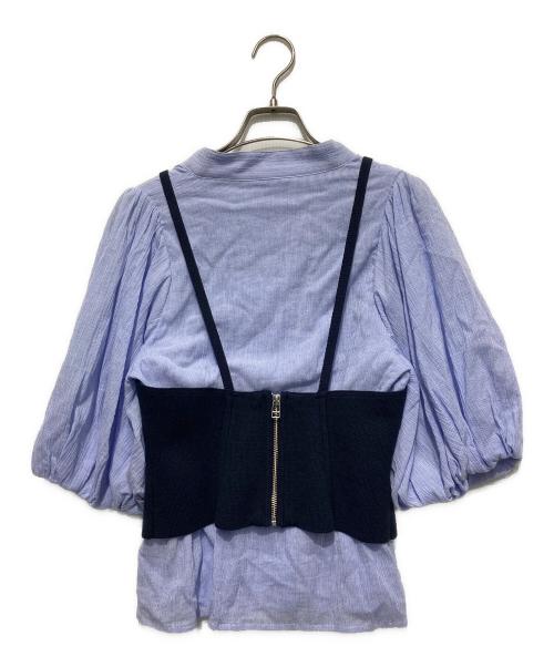 Snidel（スナイデル）Snidel (スナイデル) 新木優子 (アラキ ユウコ) SWEET (スウィート) 3ピースセットアップ ブルーの古着・服飾アイテム