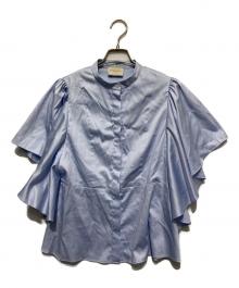 UNITED ARROWS TOKYO（ユナイテッドアローズトウキョウ）の古着「ペプラム フレアスリーブブラウス」｜スカイブルー