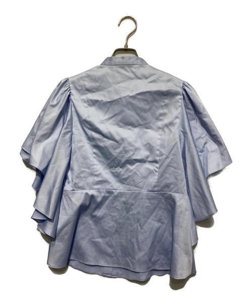 UNITED ARROWS TOKYO（ユナイテッドアローズトウキョウ）UNITED ARROWS TOKYO (ユナイテッドアローズトウキョウ) ペプラム フレアスリーブブラウス スカイブルー サイズ:FREEの古着・服飾アイテム