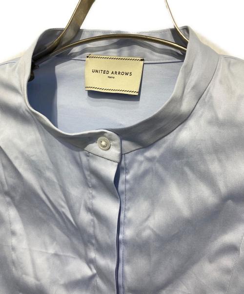 UNITED ARROWS TOKYO（ユナイテッドアローズトウキョウ）UNITED ARROWS TOKYO (ユナイテッドアローズトウキョウ) ペプラム フレアスリーブブラウス スカイブルー サイズ:FREEの古着・服飾アイテム