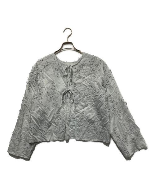 BEAUTY&YOUTH UNITED ARROWS（ビューティーアンドユースユナイテッドアローズ）BEAUTY&YOUTH UNITED ARROWS (ビューティーアンドユースユナイテッドアローズ) 2WAY セルロースナイロン エンブロイダリー シャツ スカイブルー サイズ:Freeの古着・服飾アイテム