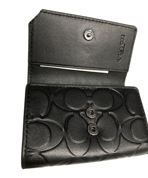 COACH（コーチ）COACH (コーチ) ファイブ リング キー ケース・シグネチャー レザー ブラックの古着・服飾アイテム
