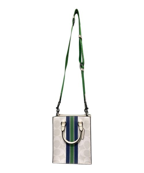 COACH（コーチ）COACH (コーチ) ディラン トート バッグキャンバス・ヴァーシティ ストライプ ホワイト 未使用品の古着・服飾アイテム