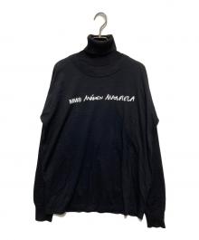 MM6 Maison Margiela（エムエムシックスメゾンマルジェラ）の古着「レイヤード風ドッキングニット」｜ブラック