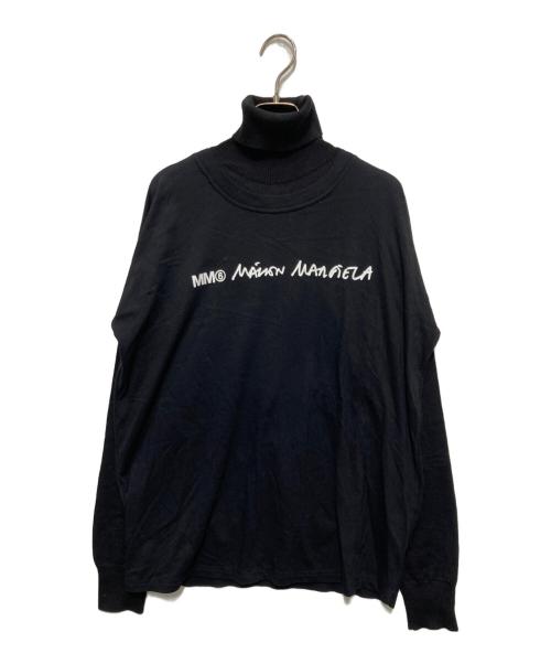 MM6 Maison Margiela（エムエムシックスメゾンマルジェラ）MM6 Maison Margiela (エムエムシックスメゾンマルジェラ) レイヤード風ドッキングニット ブラック サイズ:Mの古着・服飾アイテム