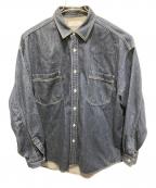 Graphpaperグラフペーパー）の古着「Denime Regular Collar Shirt」｜インディゴ
