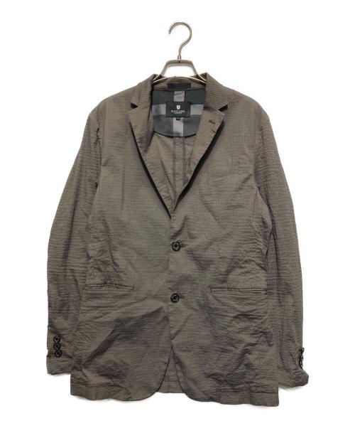BLACK LABEL CRESTBRIDGE（ブラックレーベル クレストブリッジ）BLACK LABEL CRESTBRIDGE (ブラックレーベル クレストブリッジ) ハイストレッチサッカー ストライプ柄 2B テーラード アンコンジャケット カーキ サイズ:Mの古着・服飾アイテム