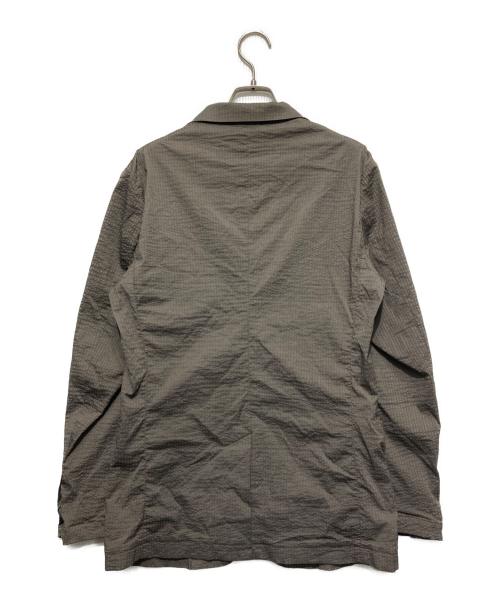 BLACK LABEL CRESTBRIDGE（ブラックレーベル クレストブリッジ）BLACK LABEL CRESTBRIDGE (ブラックレーベル クレストブリッジ) ハイストレッチサッカー ストライプ柄 2B テーラード アンコンジャケット カーキ サイズ:Mの古着・服飾アイテム