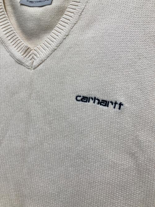 Carhartt WIP（カーハート ワーク イン プログレス）CARHARTT WIP (カーハート ワーク イン プログレス) SCRIPT KNIT VEST アイボリー サイズ:Ｍの古着・服飾アイテム