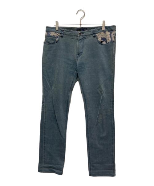 ETRO（エトロ）ETRO (エトロ) ペイズリー柄ストレートパンツ ブルー サイズ:34の古着・服飾アイテム