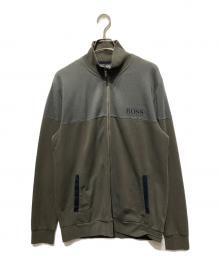 BOSS HUGO BOSS（ボス ヒューゴボス）の古着「スウェット トラックジャケット」｜グレー×グリーン