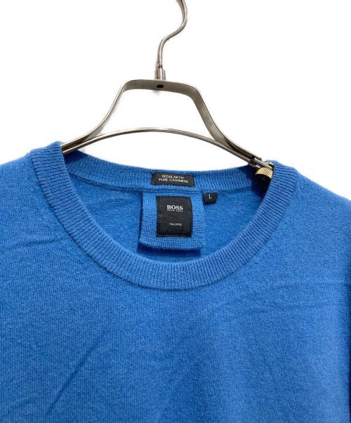 BOSS HUGO BOSS（ボス ヒューゴボス）BOSS HUGO BOSS (ボス ヒューゴボス) カシミヤニット ブルー サイズ:Lの古着・服飾アイテム