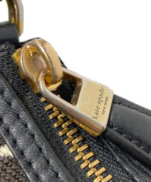 Kate Spade（ケイトスペード）Kate Spade (ケイトスペード) スペード フラワー ジャカード ストライプ サム スモール コンバーチブル ショルダーバッグ ブラック×ホワイトの古着・服飾アイテム