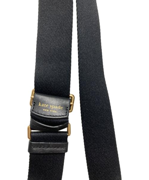 Kate Spade（ケイトスペード）Kate Spade (ケイトスペード) スペード フラワー ジャカード ストライプ サム スモール コンバーチブル ショルダーバッグ ブラック×ホワイトの古着・服飾アイテム