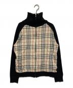 BURBERRY BLACK LABELバーバリーブラックレーベル）の古着「ノヴァチェックニットジャケット」｜ブラック