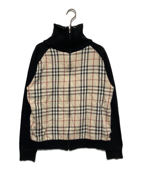 BURBERRY BLACK LABEL（バーバリーブラックレーベル）BURBERRY BLACK LABEL (バーバリーブラックレーベル) ノヴァチェックニットジャケット ブラック サイズ:3の古着・服飾アイテム