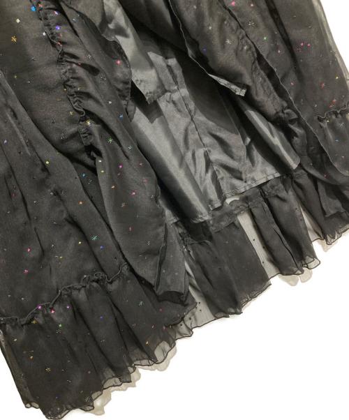 DOUBLE STANDARD（ダブルスタンダード）DOUBLE STANDARD (ダブルスタンダード) スターティアードスカート ブラック サイズ:38 未使用品の古着・服飾アイテム
