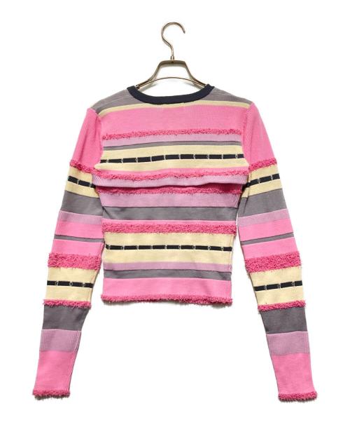 MAISON SPECIAL（メゾンスペシャル）MAISON SPECIAL (メゾンスペシャル) Multiway Colorful Border Cardigan ピンク サイズ:Freeの古着・服飾アイテム