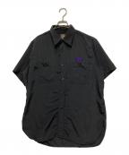 Needlesニードルズ）の古着「S/S Work Shirt-Poly/ワーク シャツ-ポリ」｜ブラック