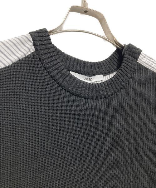 UN3D.（アンスリード）UN3D. (アンスリード) CURVE KNIT DOCKING SH ホワイト×ブラック サイズ:38の古着・服飾アイテム