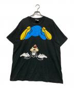 MICKEYミッキー）の古着「逆立ちグーフィープリントTシャツ」｜ブラック