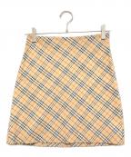 BURBERRY BLUE LABELバーバリー ブルー レーベル）の古着「バーバリーチェックミニスカート」｜ベージュ