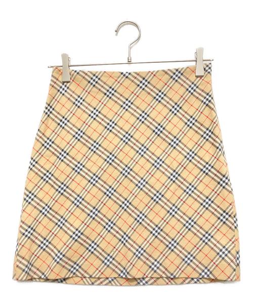 BURBERRY BLUE LABEL（バーバリー ブルー レーベル）BURBERRY BLUE LABEL (バーバリー ブルー レーベル) バーバリーチェックミニスカート ベージュ サイズ:36の古着・服飾アイテム