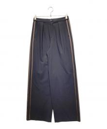 MACPHEE（マカフィー）の古着「26SS ポリエステルレーヨン タックセミワイドパンツ」｜ブラック