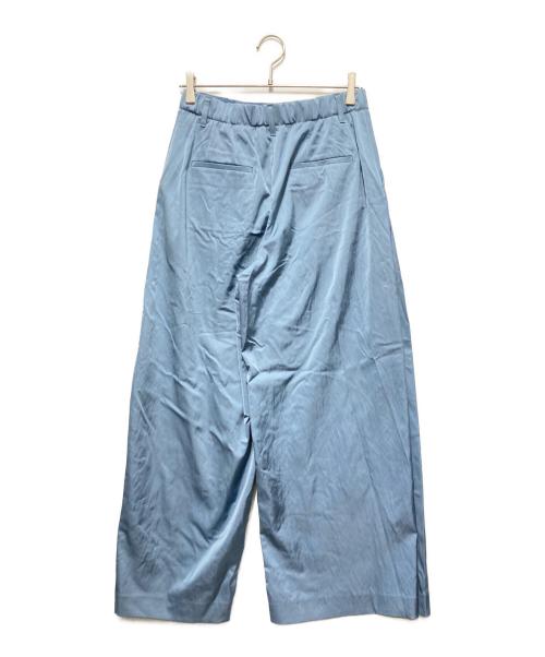 Maison Platinum（メゾンプラチナ）Maison Platinum (メゾンプラチナ) 26SS ヴィスコースレープサテン サイドタックワイドパンツ サックスブルー サイズ:9の古着・服飾アイテム