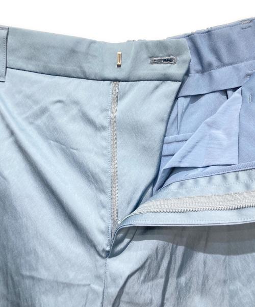 Maison Platinum（メゾンプラチナ）Maison Platinum (メゾンプラチナ) 26SS ヴィスコースレープサテン サイドタックワイドパンツ サックスブルー サイズ:9の古着・服飾アイテム
