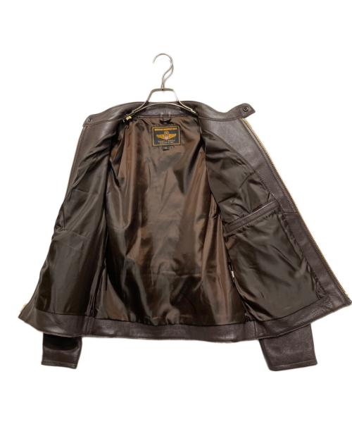 MORGAN MEMPHIS BELLE（モーガン メンフィス ベル）MORGAN MEMPHIS BELLE (モーガン メンフィス ベル) シングルライダースレザージャケット ブラウン サイズ:Mの古着・服飾アイテム