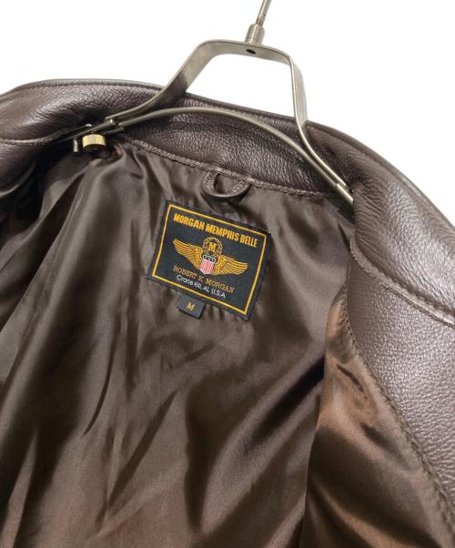 MORGAN MEMPHIS BELLE（モーガン メンフィス ベル）MORGAN MEMPHIS BELLE (モーガン メンフィス ベル) シングルライダースレザージャケット ブラウン サイズ:Mの古着・服飾アイテム