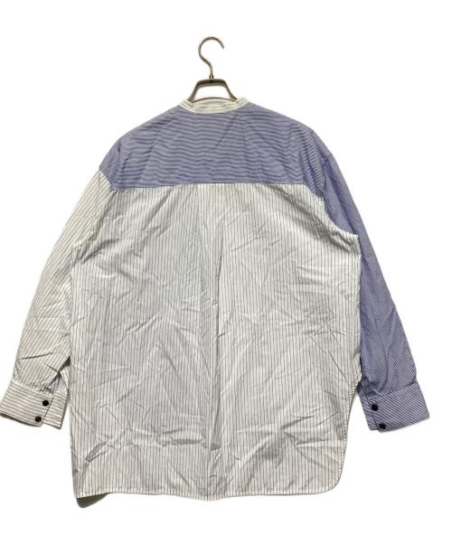 nagonstans（ナゴンスタンス）nagonstans (ナゴンスタンス) Stripe All round SH ブルー サイズ:Mの古着・服飾アイテム