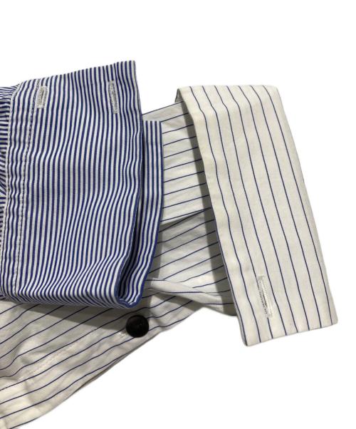 nagonstans（ナゴンスタンス）nagonstans (ナゴンスタンス) Stripe All round SH ブルー サイズ:Mの古着・服飾アイテム