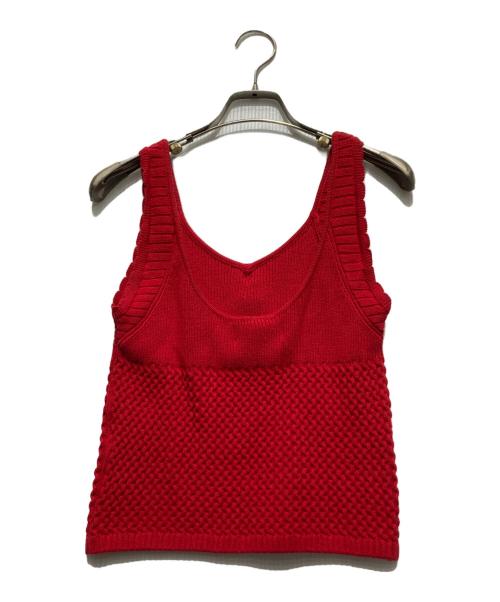 Lily Brown（リリーブラウン）Lily Brown (リリーブラウン) チェリーモチーフニットタンクトップス レッド サイズ:FREEの古着・服飾アイテム