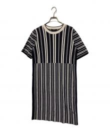 WEEKEND Max Mara（ウィークエンド マックスマーラ）の古着「ストライプニットワンピース」｜ブラック