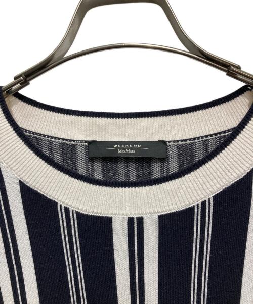 WEEKEND Max Mara（ウィークエンド マックスマーラ）WEEKEND Max Mara (ウィークエンド マックスマーラ) ストライプニットワンピース ブラック サイズ:Mの古着・服飾アイテム