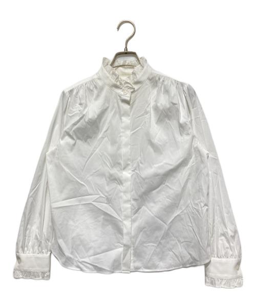 MACKINTOSH LONDON（マッキントッシュ ロンドン）MACKINTOSH LONDON (マッキントッシュ ロンドン) コットンナイロンストレッチスタンドカラーブラウス ホワイト サイズ:38の古着・服飾アイテム