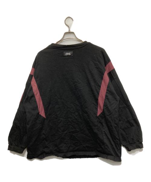 SKOOT（スクート）SKOOT (スクート) ダメージ加工クロスプリントカットソー ブラック サイズ:Freeの古着・服飾アイテム