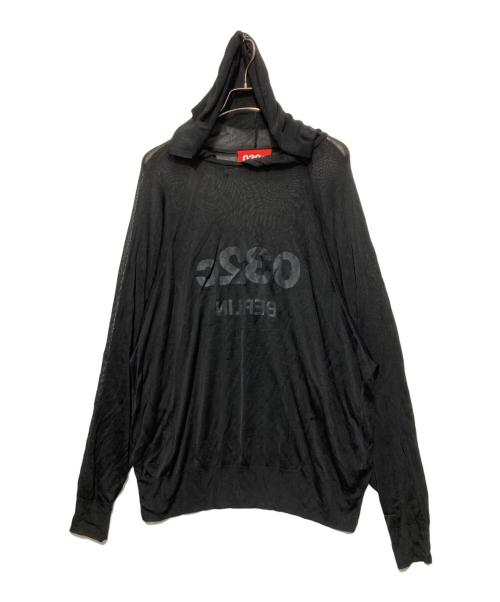 032c（ゼロスリーツーシー）032c (ゼロスリーツーシー) Selfie Translucent パーカー ブラック サイズ:XSの古着・服飾アイテム