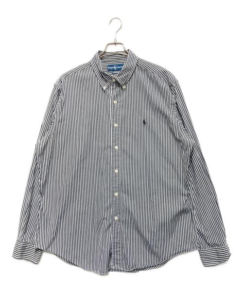 RALPH LAUREN（ラルフローレン）RALPH LAUREN (ラルフローレン) ボタンダウンシャツ ブラック×ホワイト サイズ:XLの古着・服飾アイテム