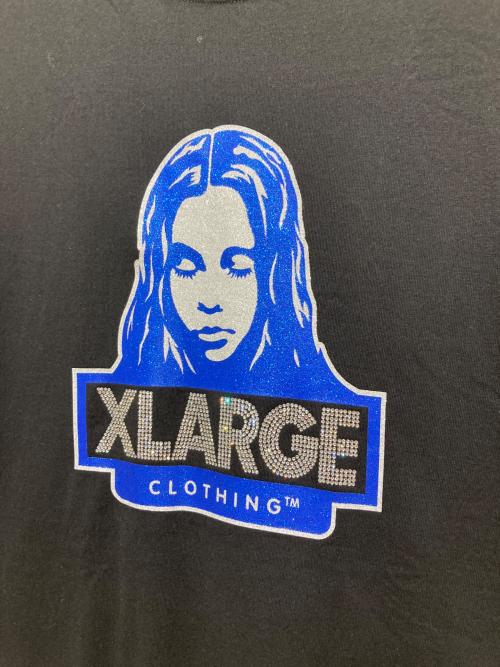 X-GIRL（エックスガール）X-girl (エックスガール) X-LARGE (エクストララージ) 25SS GLITTER AND RHINESTONE  XLXG S/S TEE ブラック×ブルー サイズ:XL 未使用品の古着・服飾アイテム