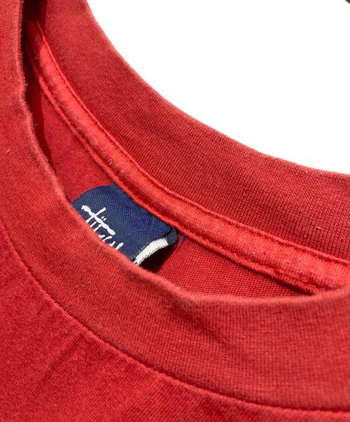 OLD STUSSY（オールドステューシー）OLD stussy (オールドステューシー) シャドーマンプリントTシャツ/紺タグ/90s/OLD STUSSY レッド サイズ:Mの古着・服飾アイテム