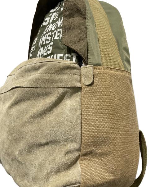 DIESEL（ディーゼル）DIESEL (ディーゼル) RYAN 異素材切替リュック グリーンの古着・服飾アイテム