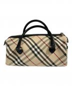 BURBERRY BLUE LABELバーバリー ブルー レーベル）の古着「ノバチェックミニボストンバッグ/ハンドバッグ」｜ベージュ