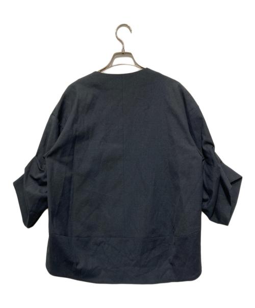 Aga（アーガ）Aga (アーガ) タックスリーブノーカラージャケット ネイビー サイズ:9 未使用品の古着・服飾アイテム