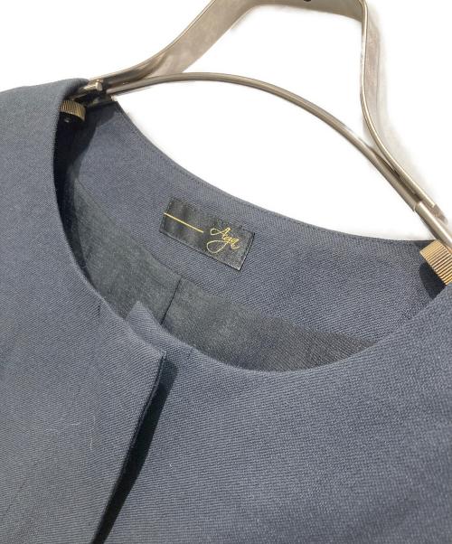 Aga（アーガ）Aga (アーガ) タックスリーブノーカラージャケット ネイビー サイズ:9 未使用品の古着・服飾アイテム