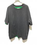 BOTTEGA VENETAボッテガベネタ）の古着「ダブルレイヤーコットンジャージー Tシャツ」｜ブラック×グリーン
