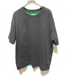 BOTTEGA VENETA（ボッテガベネタ）の古着「ダブルレイヤーコットンジャージー Tシャツ」｜ブラック×グリーン